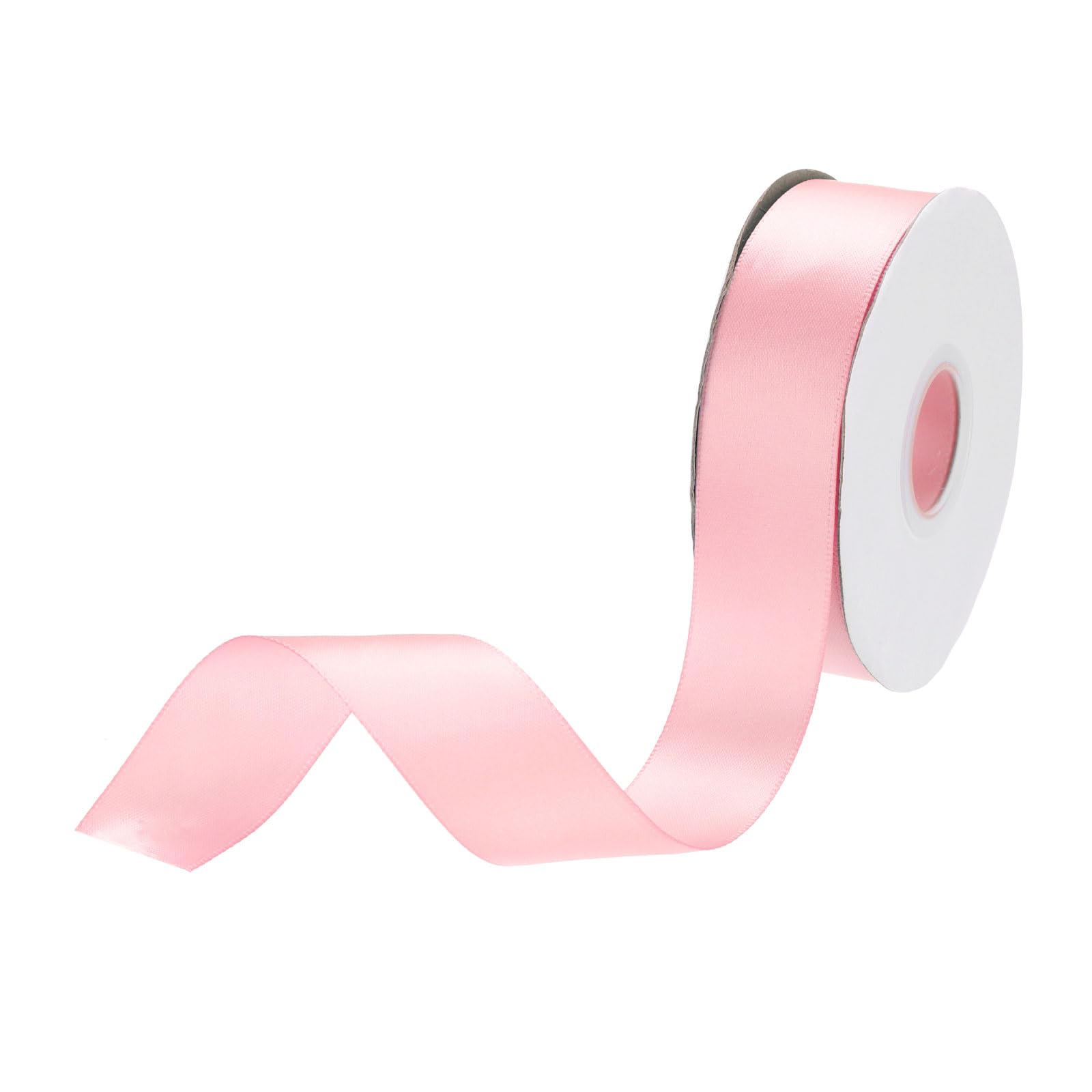 DMiotech 25mm Satin Ribbon 23m/75ft Thin Double Face Fabric Grosgrain Ribbon for Gift Wrapping Floral Hair Flower Bouquet Coral Pink