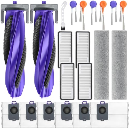 Image of 21 Pack Replacement Accessories Parts for Narwal Flow Replacement Parts Compatible with Narwal Flow Robotic Vacuum Parts with 2 Roller Brush,2 Mops,4 HEAP,6 Dust Bags,6 Side Brushes,1 Brush