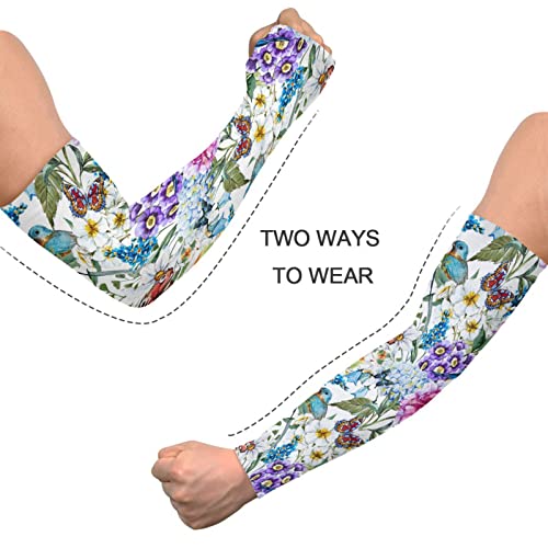 Gardening Arm Sleeves Farm Defence Sun Protection Cooling Sleeves For Women Men With Thumb Hole Floral Flowers #TOP3