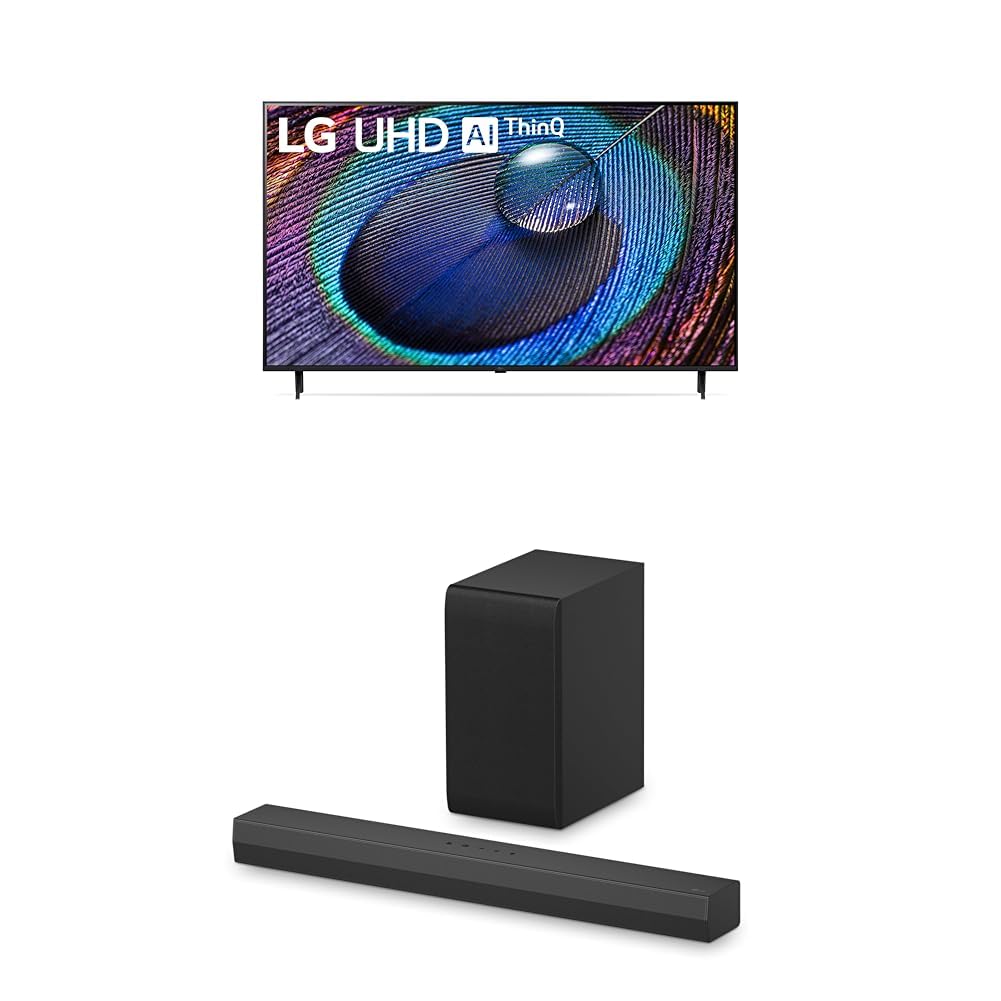 LG 43-Inch Class UR9000 Series Alexa Built-in 4K Smart TV (3840 x 2160),Bluetooth, Wi-Fi, USB, Ethernet, HDMI 60Hz Refresh Rate, AI-Powered 4K, 2.1 ch.Sound Bar with Bluetooth Connectivity