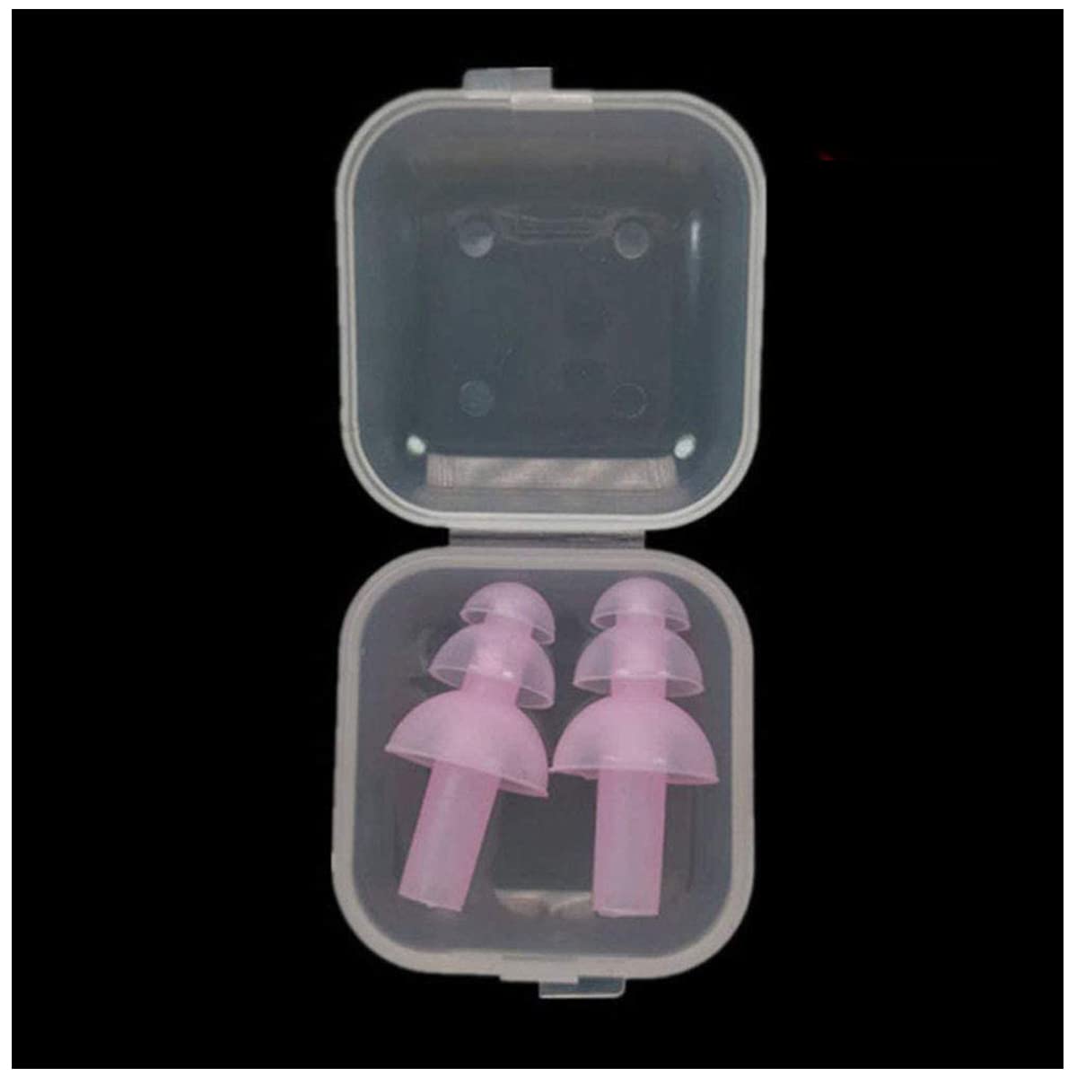 1 Pairs Ear Plugs Waterproof Christmas Tree Soft Silicone Earplugs for Sleep Snoring Travel Swimming Sleeping Noise Cancelling Transparent Pink