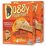 Doggy Delirious Crunchy Dog Treats – for All Pet Sizes, Breeds – All-Natural Puppy Treat – 100% Human-Grade – Delicious Pet Treat Bones, Snacks for Dogs – Pumpkin