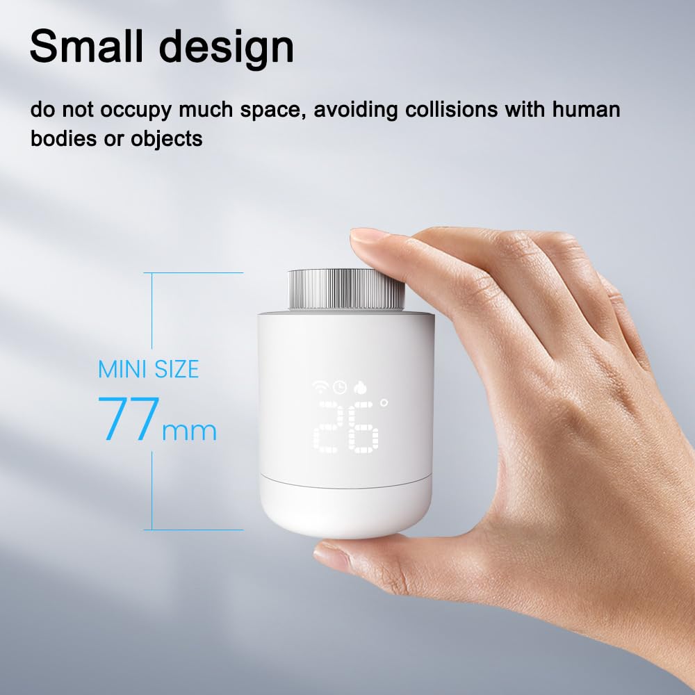 Tuya Zigbee - Valvole termostatiche per termosifoni intelligenti senza fili, possono essere controllate via App del cellulare, termostato per termosifone, compatibile con Amazon Home