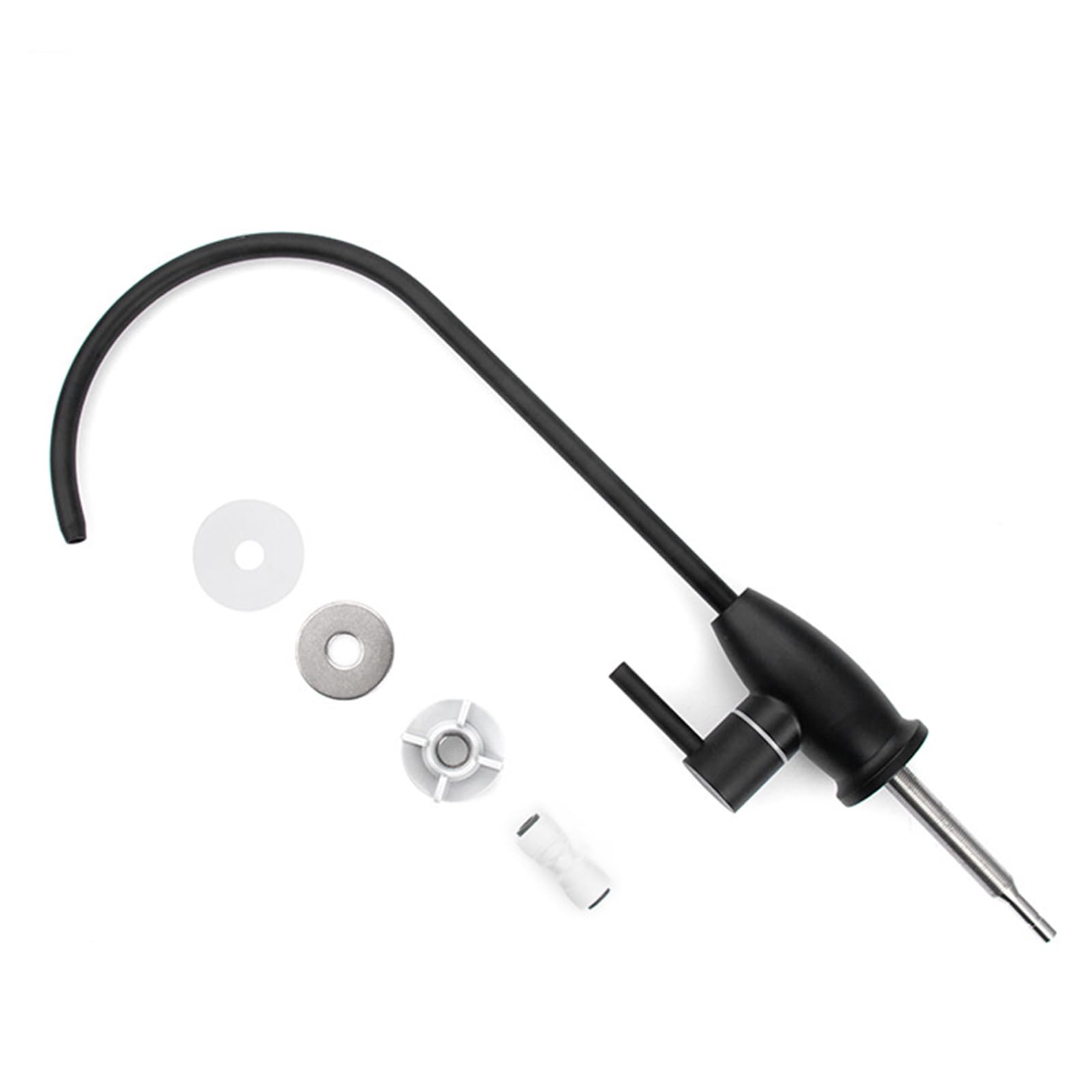 Depuradora de Agua grifo, grifo de Fregadero de Cocina Giratorio de Acero Inoxidable,Negro Un