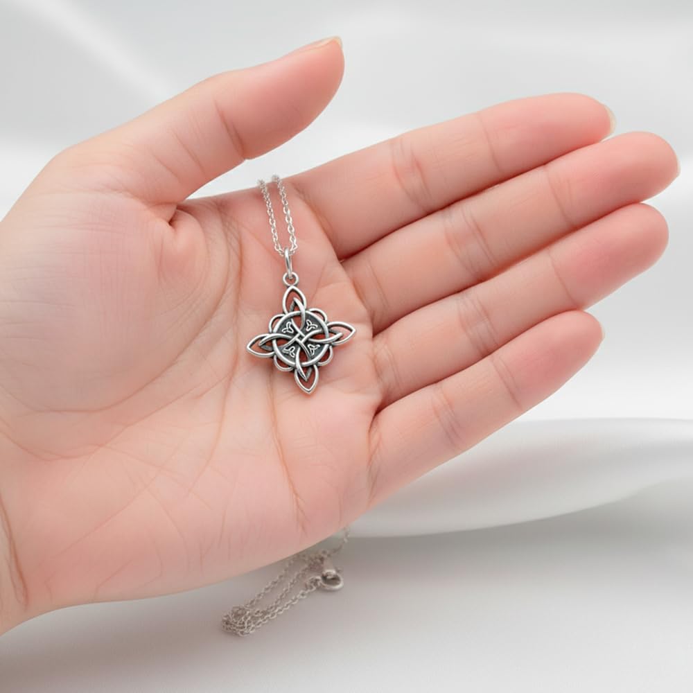 Passo Colgante Nudo de Bruja Plata de Ley 925 - Ideales como Amuletos de la Suerte y Proteccion - Estos regalos originales para mujer se envían en una cajita Hand Made