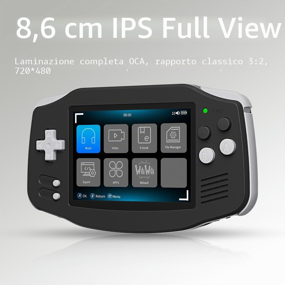 Console di gioco portatile ANBERNIC RG 34XX, 64G integrato con oltre 5000 giochi, schermo IPS da 3,4 pollici 3500mAh, supporto console retrò Wi-Fi Multiplayer e uscita TV HD