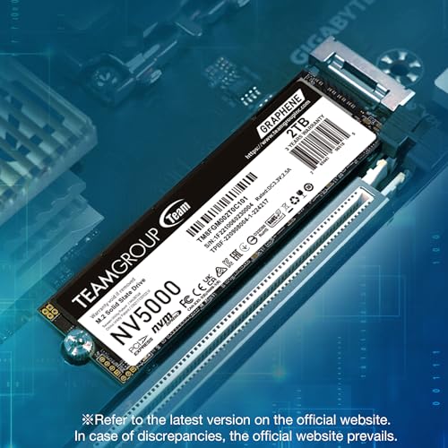 Image of TEAMGROUP NV5000 1TB SLC Cache NVMe PCIe Gen4x4 M.2 2280 Laptop, Desktop SSD Read /Write Speed up to 4500 / 1900MB /s TM8FGM001T0C101