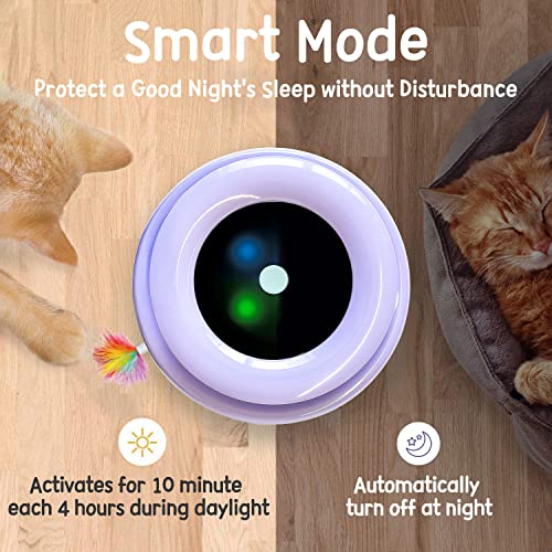 Orsda Cat Toys, 2-In-1 Interactive Cat Toys For Indoor Cats, Automatic Cat Toy Balls, Mice Toys Ambush Feather Kitten Toys With 7Pcs Attachments, Dual Power Supplies, Adjustable Speed, Auto On/Off #TOP5