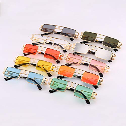 COTIA Retro Rectangle Steam Punk Sunglasses Men Women Small Square Sun Glasses Vintage Metal Frame Driving Eyewear3