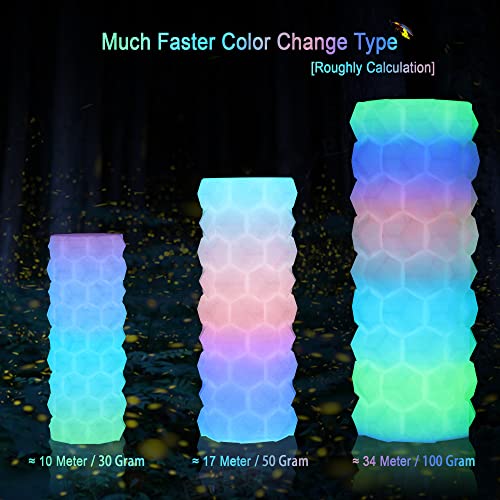 Image of 1.75mm Glowing in Dark Fast Color Change Rainbow Multi Colored PLA Filament, Each 5-10m Fast Color Random Gradually Changed 3D Printer Material, 1KG 2.2lbs PLA with Extra 3D Printing Tool by MIKA3D