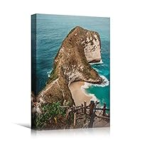 Canvas Wall Art Rocky Seas Beach Beach Blue Coastal Cool Photography Relax/Calm - 12x18 inches