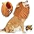 Vivifying Lion Mane Wig, Adjustable Pet Costume with Ears for Dog (Brown)