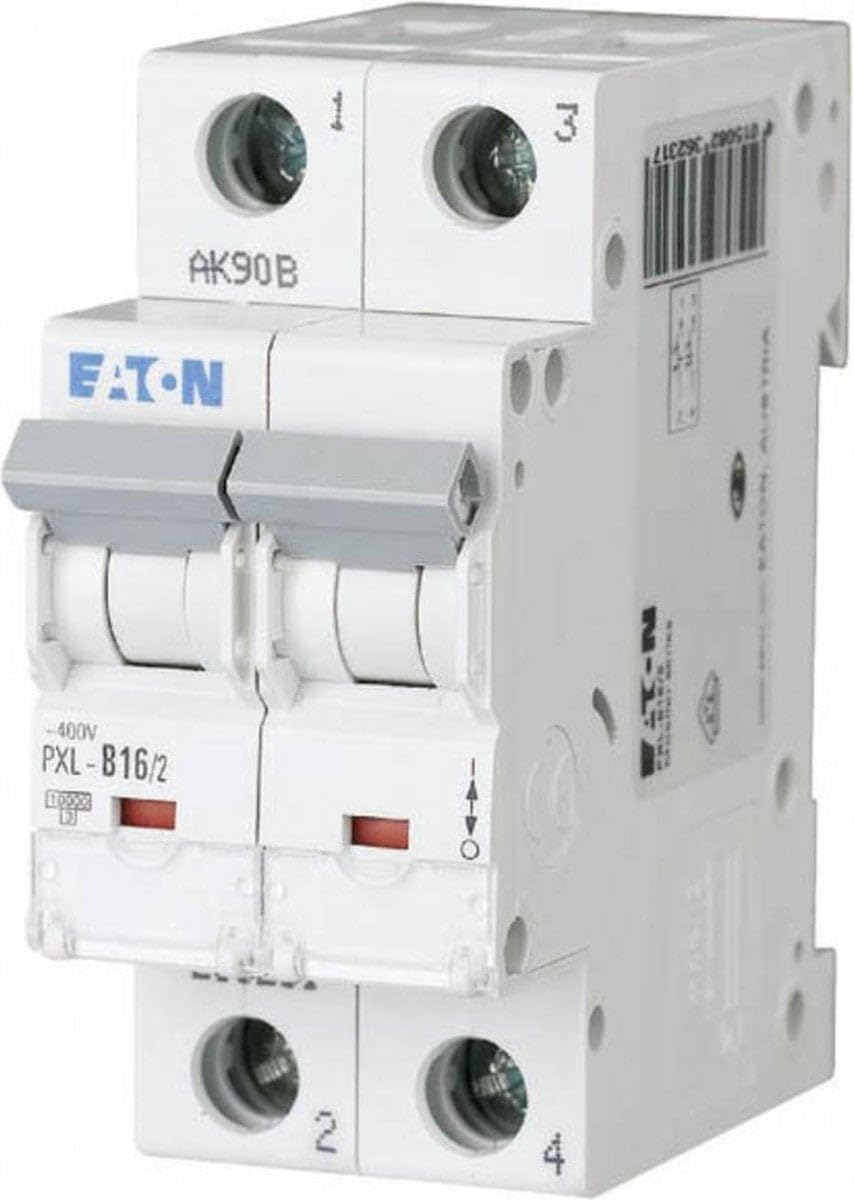 Eaton PXL Miniaturüberlastschalter Typ B, Pol 2-polig 16A 400V ac, Abschaltvermögen 10 kA xPole 48 V dc