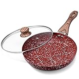 CSK 10' Red Frying Pan-Non-Stick Skillets with Whitford Granite Nonstick Coating, PTFE and APEO Free, Durable Bakelite Handle, Aluminum Alloy, Superior Omelet Pan Suitable for All Stove.