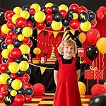 Red Black Yellow Balloon Garland Arch Kit - Birthday Party Decorations with Lightning Star Balloons for Kids Cartoon Themed Events - Image 5