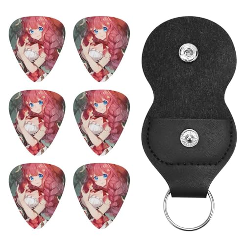 ギター ピック 6枚入 五等分の花嫁 中野五月 ギターピック 0.46mm 初心者・ベテラン向け ギター用 弦楽器ピック 指楽器ピック ティアドロップ ギター・エレキギター・ウクレレ・ベース・バンジョー用 心地よい 軽量 耐久性 滑り止め 環境に配慮した
