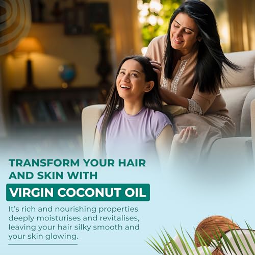 Image of KLF Nirmal Cold Pressed Virgin Coconut Oilm, 500 ml, Great for skin care & Hair Care | Natural & Edible (Pack of 3)