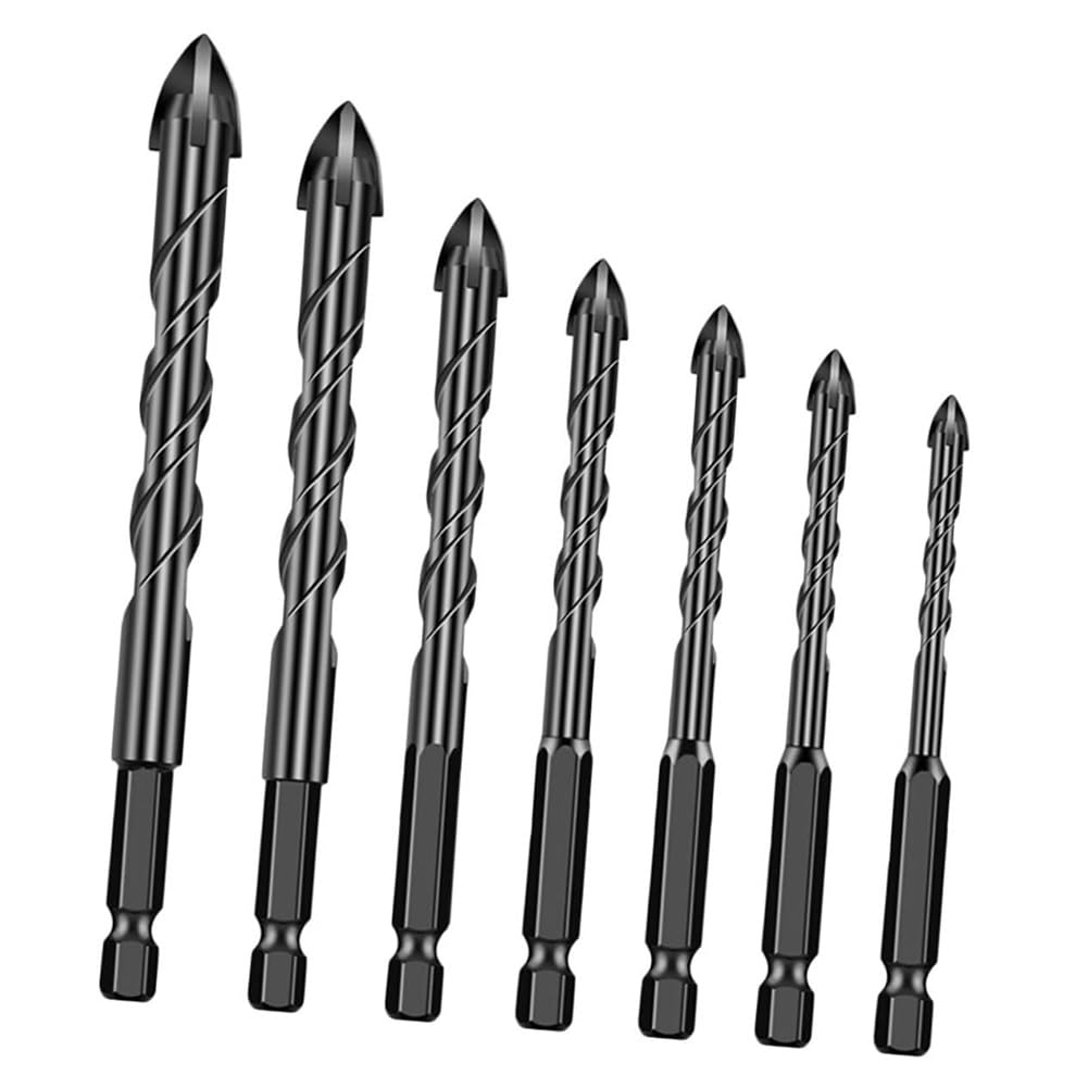 Littimoon 7pcs Hex Shank Drill Bits Firewood Hand Drill Cone Multipurpose Drilling Bit Stepped Drill Bit Tile Drill Bit