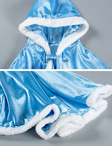 image for Party Chili Fur Princess Hooded Cape Cloaks Costume for Girls Dress Up