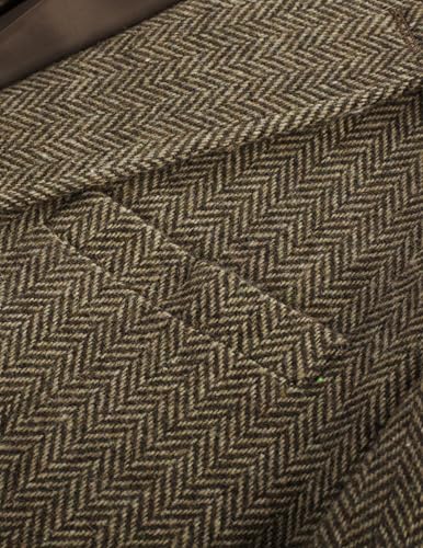 Image of PJ PAUL JONES Mens Herringbone Blazer Vintage Tweed Wool Blend Sport Coat Jacket