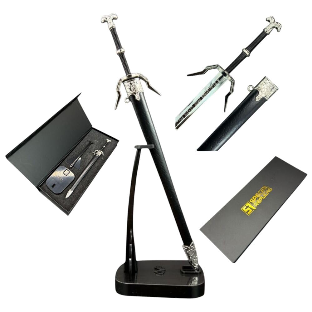 57 SPECIAL REPLICAS Letter Opener Envelope Slitter 22 cm with Stand, Sheath and Giftbox - Inspired by The Witcherr - Collectible Decorative Paper Correspondence Opener, KW1040 โ image 1