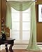 Gorgeous Home 1 PC SOLID SAGE GREEN SCARF VALANCE SOFT SHEER VOILE WINDOW PANEL CURTAIN 216" LONG TOPPER SWAG