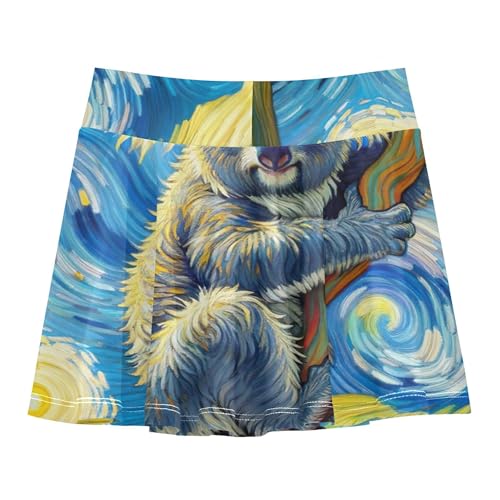 Cute Koala Bear Starry Night Tennis Skirts Toddler Pink Cute Athletic Shorts for Girls Skorts Pleated 4t2