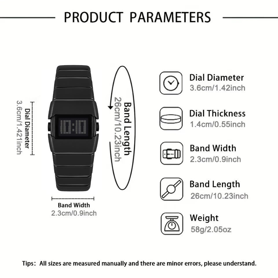 Image of Shocknshop Digital Sleek Minimal Design Multifunctional Electronic LED Black Dial Unisex Wrist Watch for Men Women -WCH376