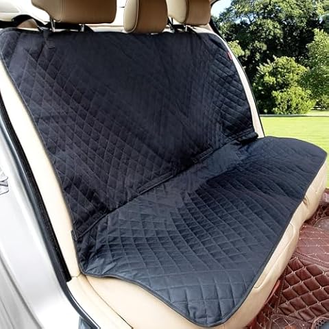 Kaiphy Dog Car Seat Cover for Back Seat - Universal Fit, Non-Slip Backing - Waterproof Back Seat Covers for SUV, Car and Truck Durable Seat Cover with Four Safety Belt Openings Cover