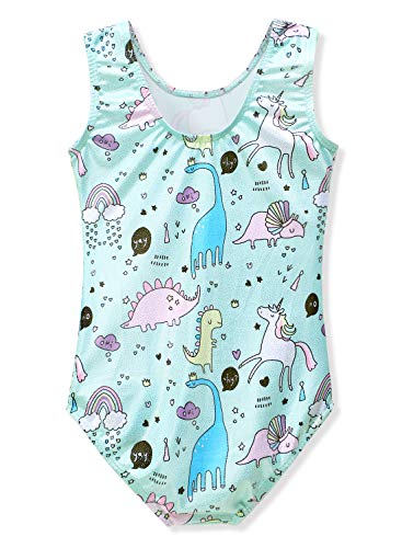 HOZIY Gymnastics Leotards for Girls Toddlers Kids Sleeveless Tumbling Outfits for Dance Print