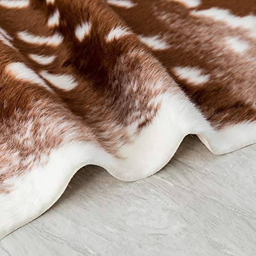 Asuprui DEER RUG Cowhide Rug Animal Rug Deer Print Rug Faux Cow Hide Western Area Rug Sika Deer Animals Mat Carpet thumb #4