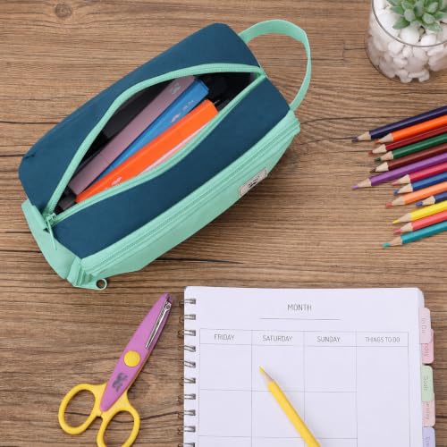 Image of Mr. Pen- High Capacity Pencil Case, Large Pencil Pouch with 3 Compartments and 2 Pockets, Large Pencil Bag with Smooth Zipper, Cute Pencil Case Pouch Organizer, School Supplies for Teens