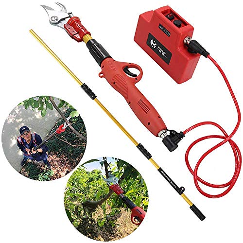 XHLLX 40Mm Auto-Scaling Electric Pruning Shears Plus 165Cm Extension Rod Professional Rechargeable Scissor Tree Branches Cutter Adjustable Industry Garden Cutting Tool