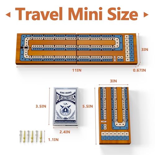 Juego de Mesa Cribbage Pequeño de Viaje Plegable de Madera miniatura 2