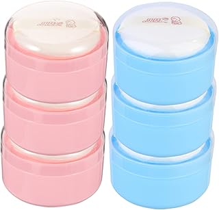 FRCOLOR 6 Pçs Caixa De Sopro De Pó Corporal Dispensador De Viagem Aplicador De Maquiagem Pó Sopro De Pó E Recipiente De Pó Facial Estojo Compacto Recipiente De Pó De Corpo Vazio Maquiagem