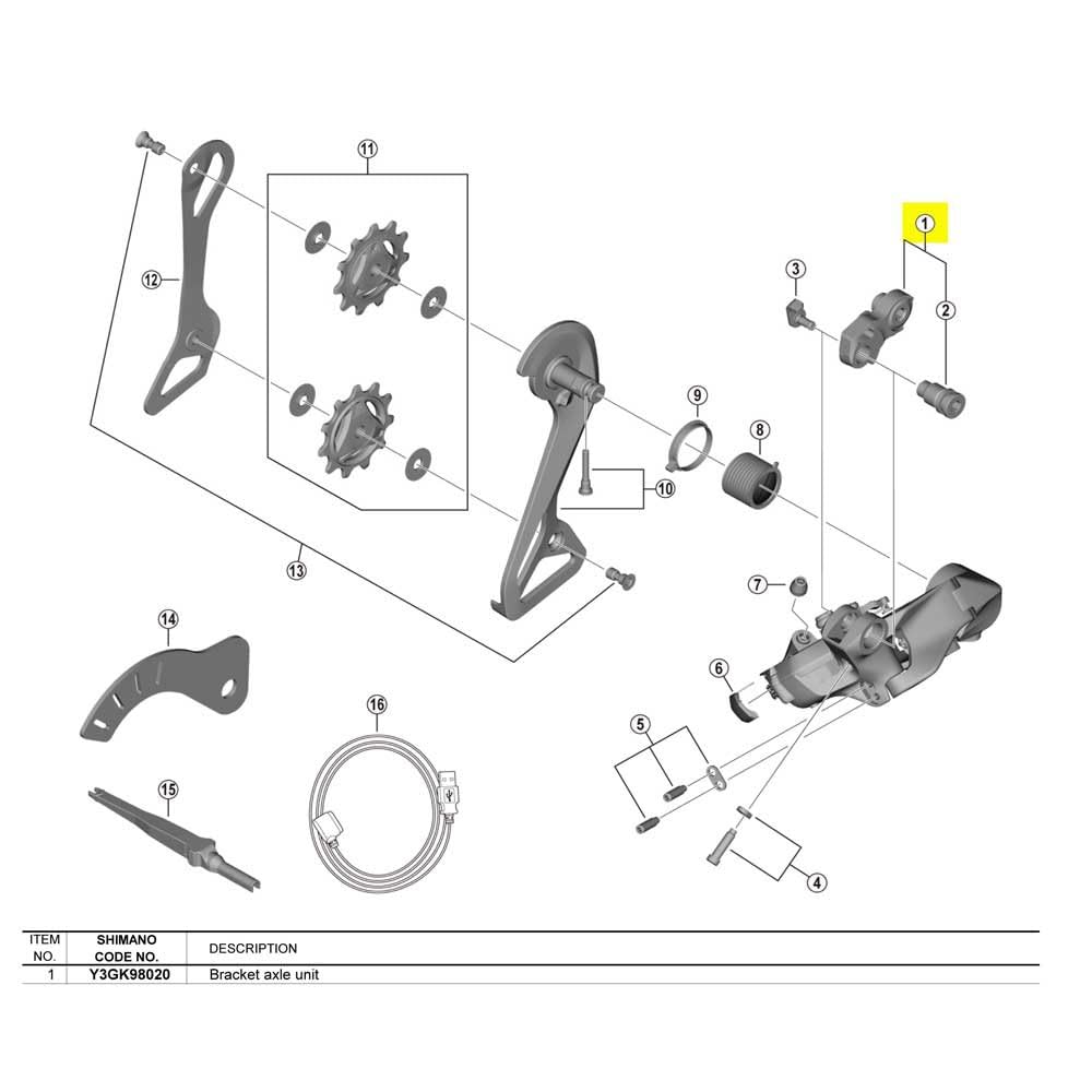 SHIMANO Pièces de Rechange RD-R9250 pour axe de Support de Type Normal