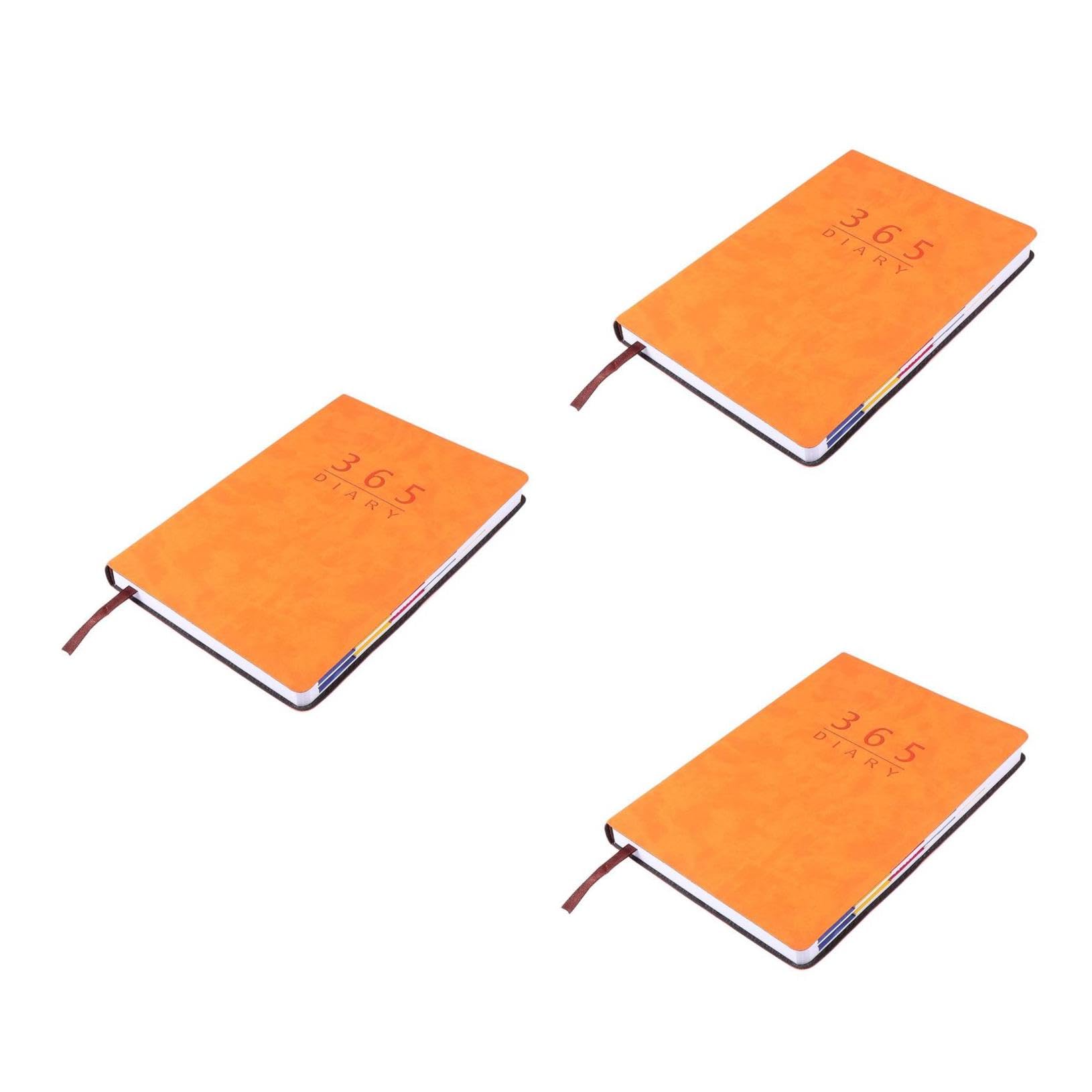 Lurrose 3stücke Planbuch Orange Notizbuch Für Schule Und Büro Für Schüler Und Studierende Vielseitige Verwendung Als Schreiben Und Skizzen