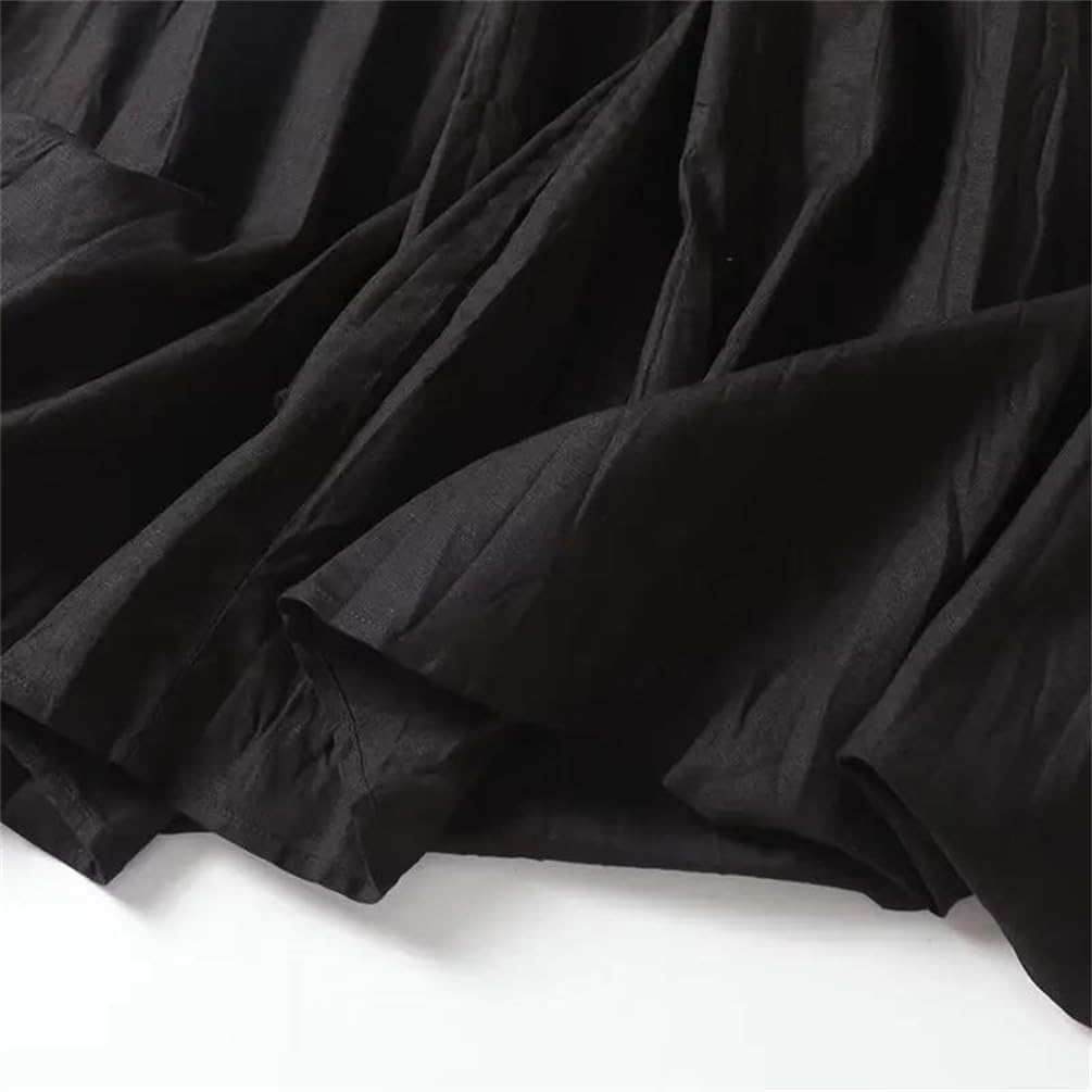 Women Texture Pleated Back Dress Sleeveless Minimalist Midi Dress Textured Fabric Dress