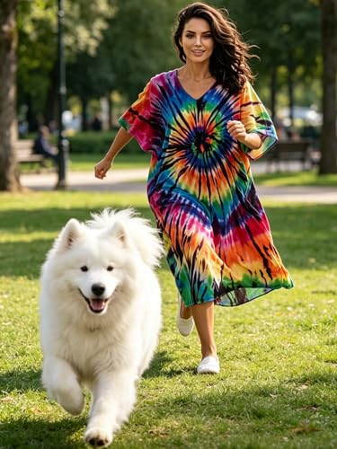 Image of Kaftan Dresses for Women Plus Size Summer Beach Dress with Print and Swim Cover Ups
