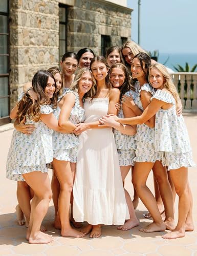 Kissonic Womens Ruffle Pajamas Set 2 Piece Summer PJs for Women Floral Pajama Ruffle Trim Cami Top and Shorts Lounge3