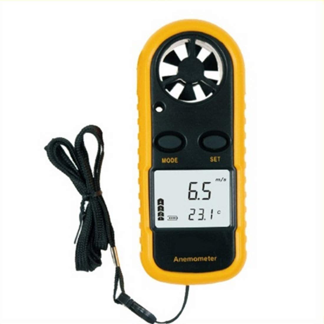 JJJ Anemometro Digitale velocità del Vento Misurazione della Temperatura della velocità di misurazione Easy di Alta precisione Piccola retroilluminazione LCD Portatile (GM816)