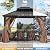 ABCCANOPY Hardtop Gazebo 10x12 - Outdoor Metal Hard Top Gazebo, Permanent Galvanized Steel Aluminum Framed Pavilion with Netting and Curtain for Patio Backyard Lawn Garden (Double Roof, Khaki)