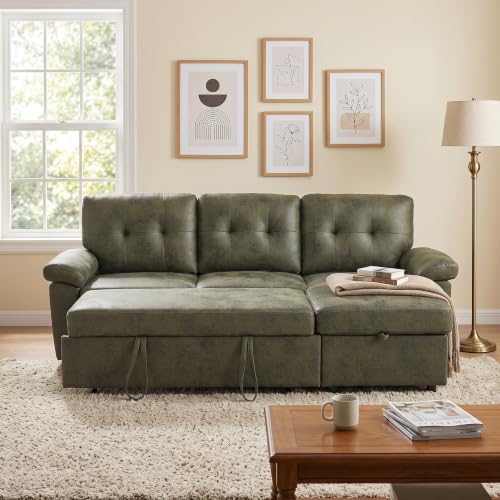 Image of KEIKI 88.5 inch Sectional Sleeper Sofa with Pull Out Bed,
