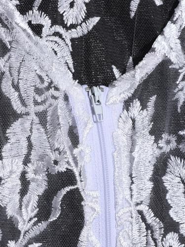 Choomomo Kids Girls V Neck Sleeveless Embroidery Lace Waistcoat Vest with Front Zipper for Dance Show3