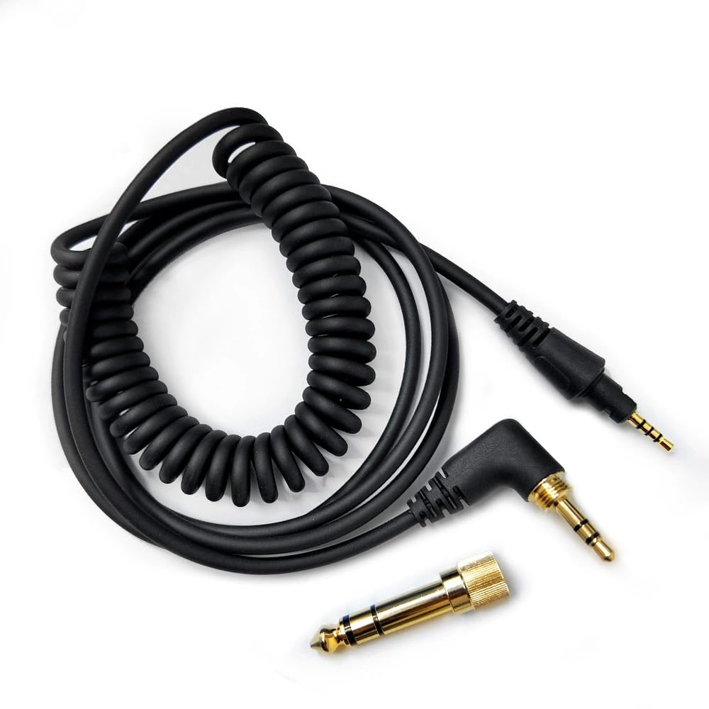 Câble audio pour Pioneer DJ HDJ-CUE1 HDJ-X5 HDJ-X7 HDJ-S7 HDJ-CX Casque, 3,5 mm à 2,5 mm Câble rétractable à ressort, avec 6,35 mm Adaptateur (1,2~2m)