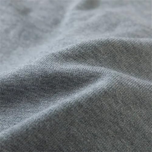 Men's Autumn Winter Half High Collar Solid Long Sleeved Sweater Casual Screw Thread Slim Knit Top Light Gray3