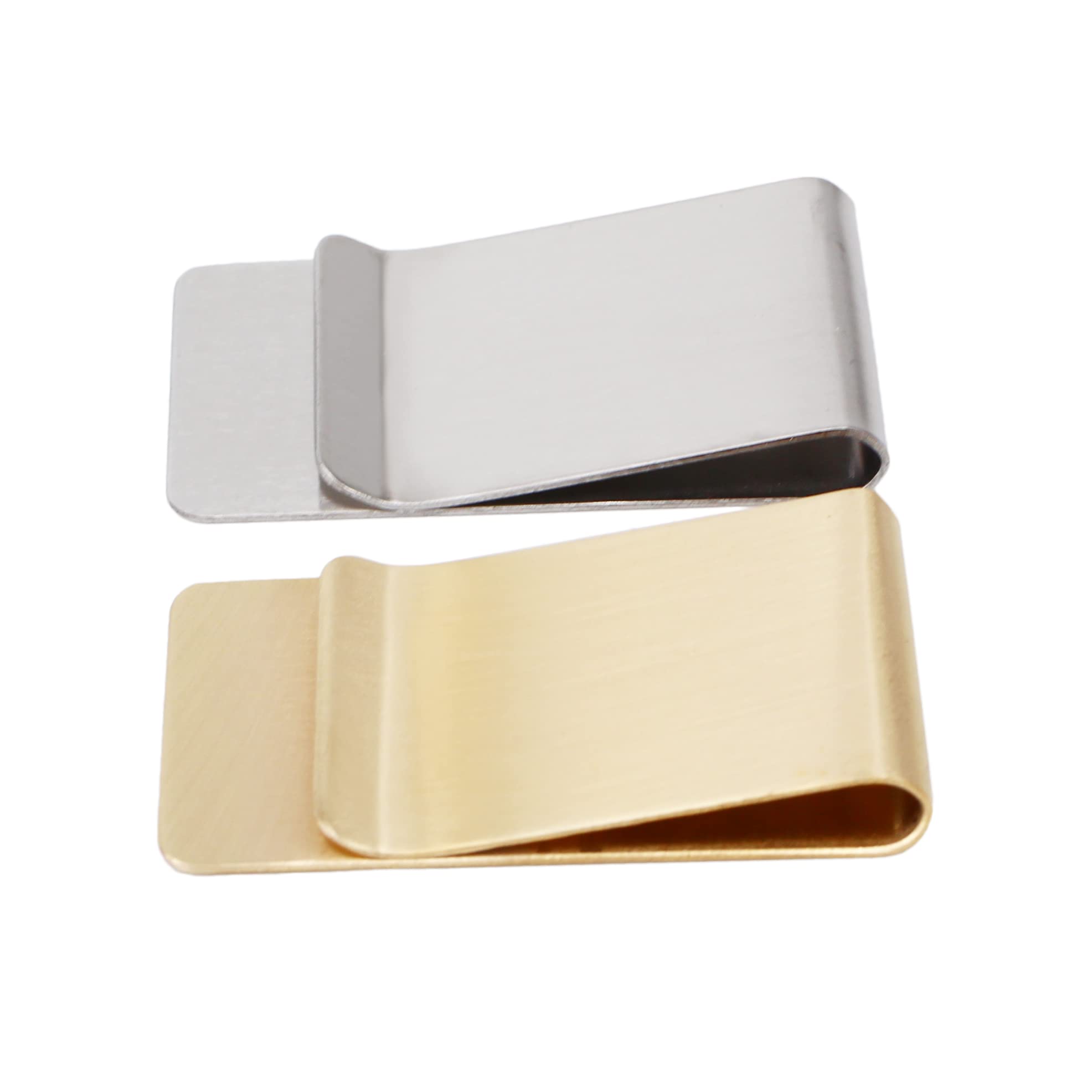 TUOKI Lot de 2 pinces à billets minimalistes pour ranger des cartes de monnaie, argent et or, argent/or, 1.02 Inch
