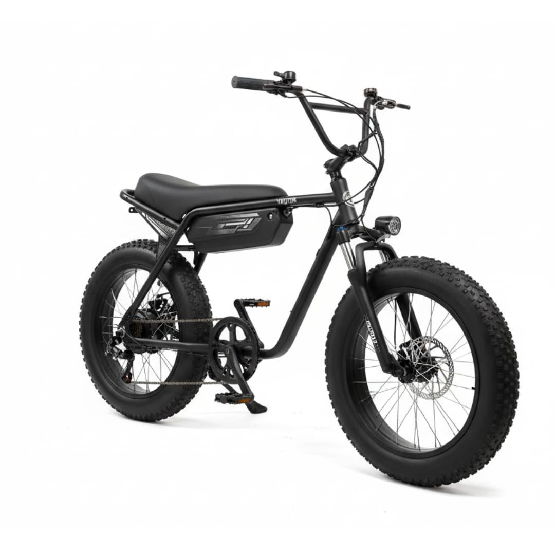 VIGOREBIKE Vigor ZE Electric Bike – 350W hub Motor, Dual disc Brakes, 5.8Ah Li-ion Battery, Throttle with Battery Indicator, 95% pre-Assembled, 20" Fat Tyres, Charger Included, Optional Gear Shifter.