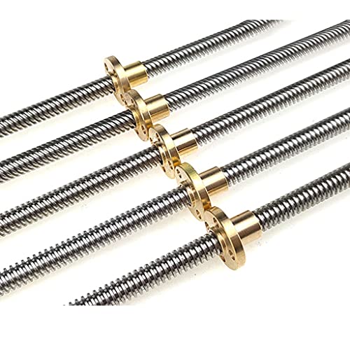 T12 Lead Screw for 3D Printers Parts, Length 100-1000mm Lead 10mm Pitch 2mm Trapezoidal Screws with Nut, 1pcs(400mm)