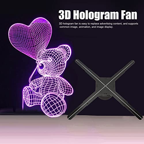 Projetor de Publicidade Holográfica 3D, Exibição de Ventilador de Holograma 3D 100-240V 512 Contas d